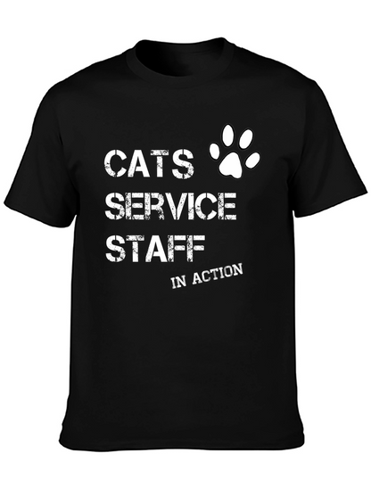 Cats Service Staff T-Shirt - Novelty Cat Lover Tee