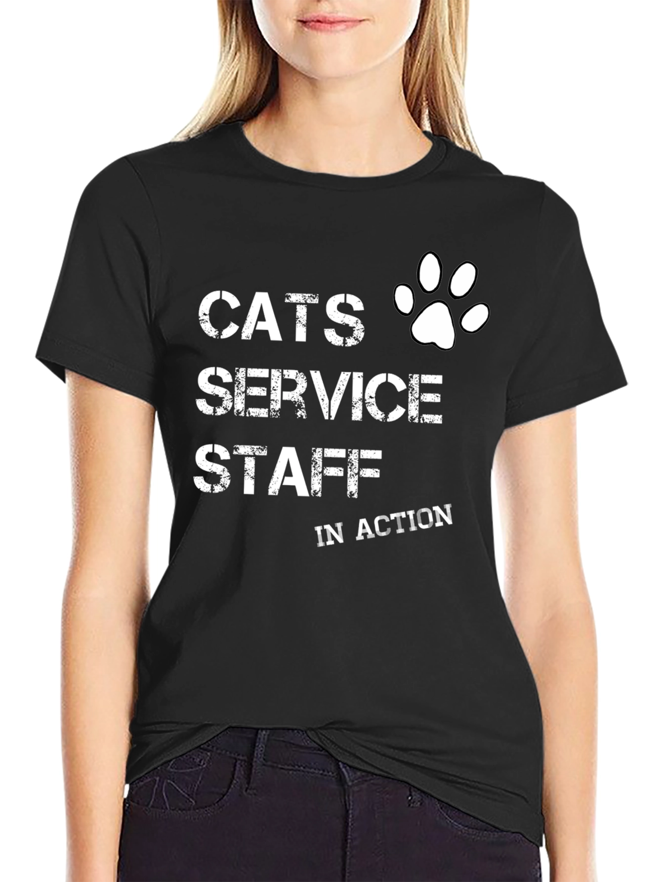 Cats Service Staff T-Shirt - Novelty Cat Lover Tee