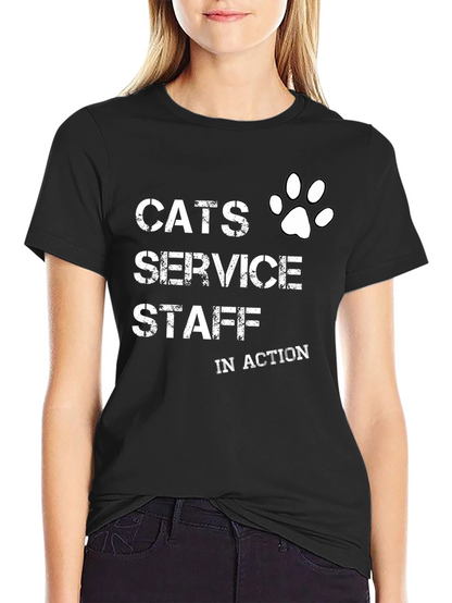 Cats Service Staff T-Shirt - Novelty Cat Lover Tee