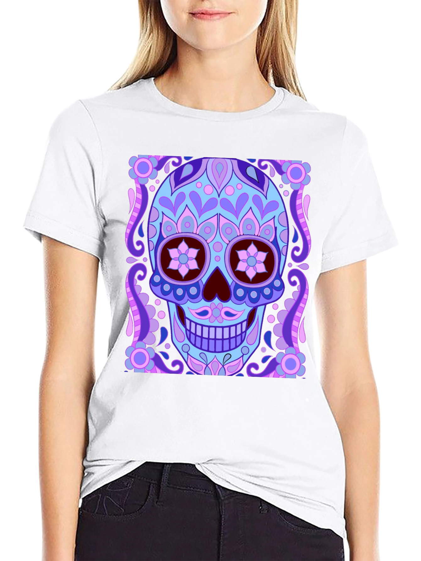 Day of the Dead Sugar Skull Graphic Tee