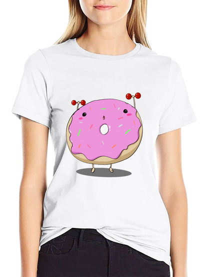 Cartoon Donut Graphic T-Shirt