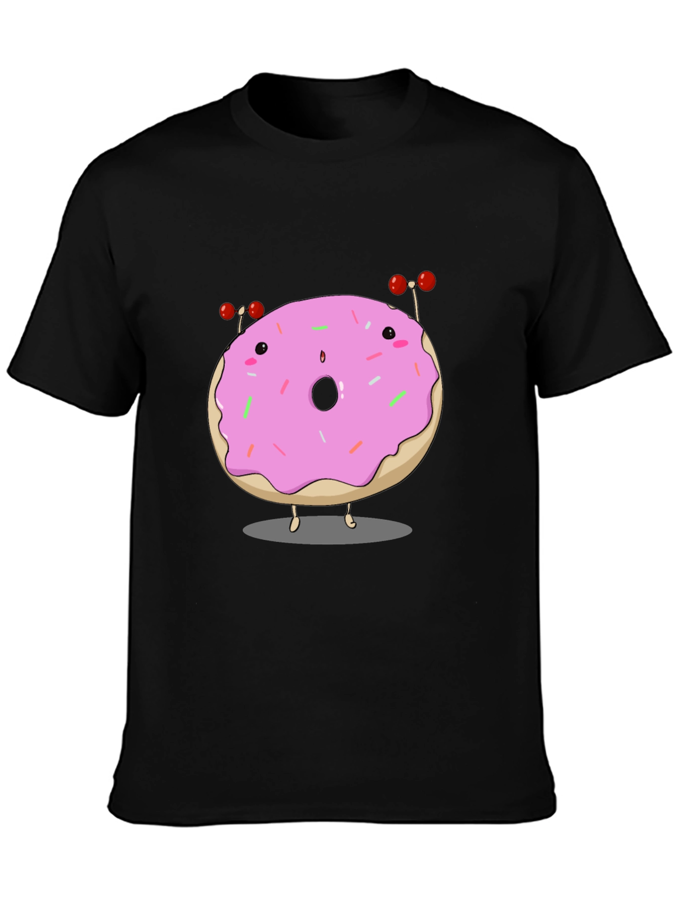 Cartoon Donut Graphic T-Shirt