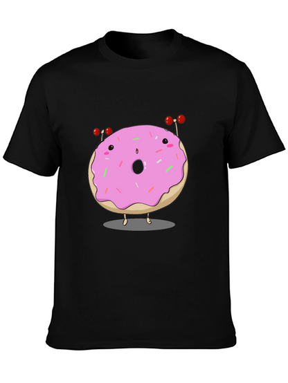 Cartoon Donut Graphic T-Shirt