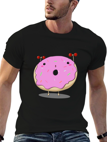 Cartoon Donut Graphic T-Shirt
