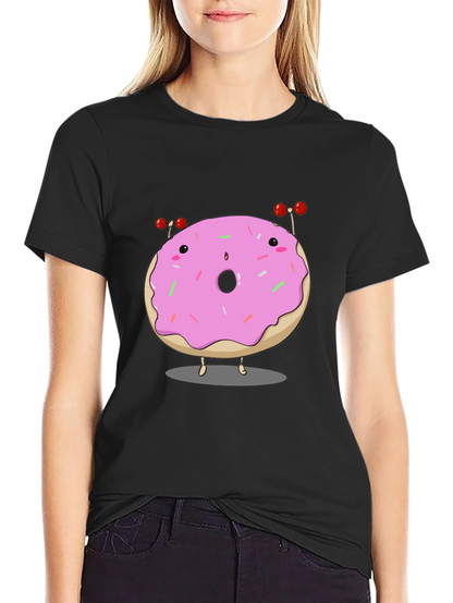Cartoon Donut Graphic T-Shirt