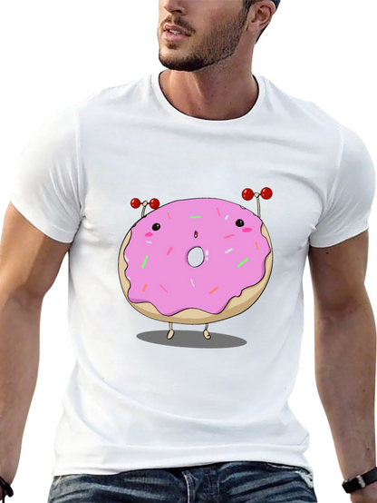 Cartoon Donut Graphic T-Shirt