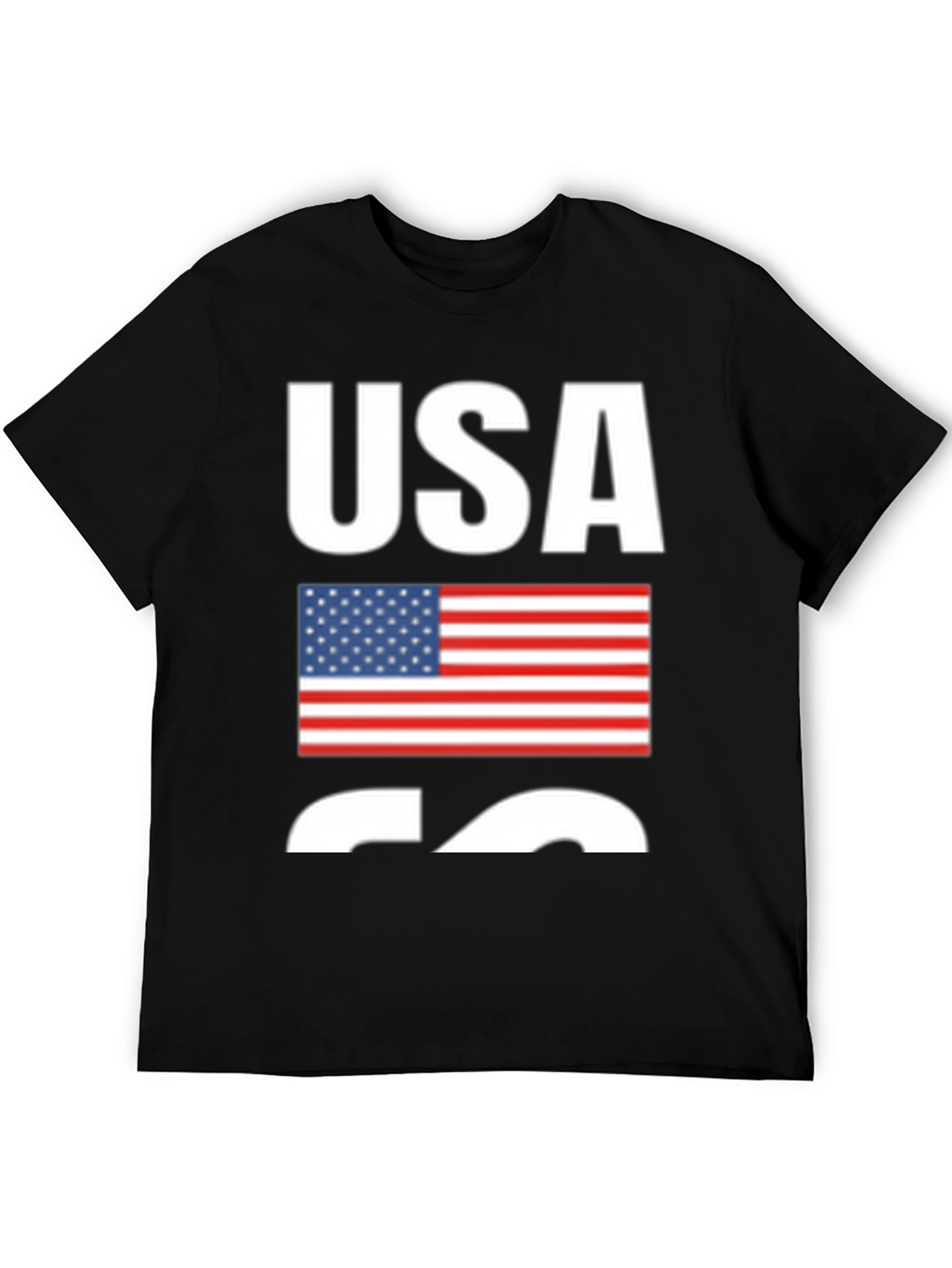 USA Flag Graphic Print Black T-Shirt