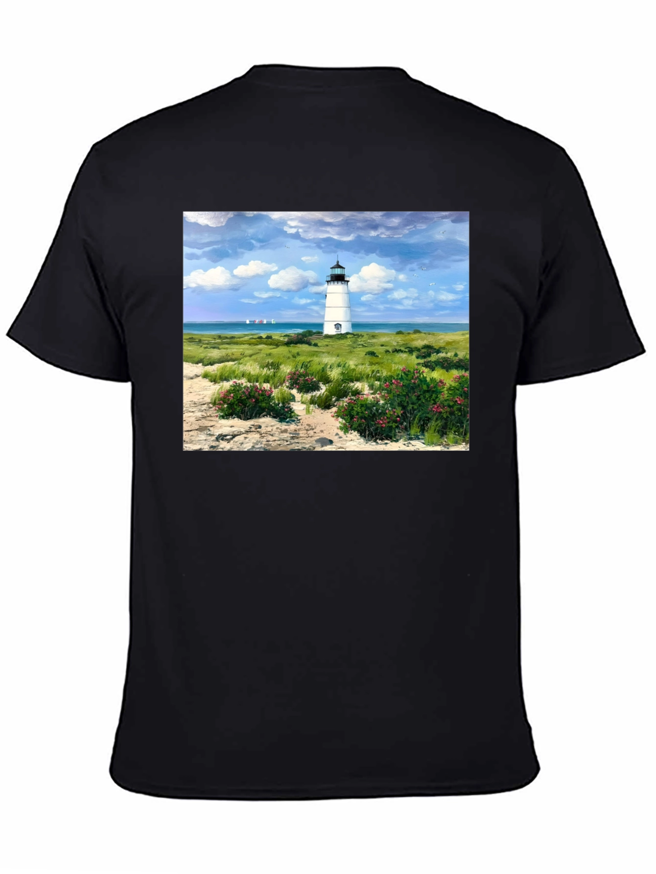 Lighthouse Landscape Graphic Tee - Coastal Style T-Shirt