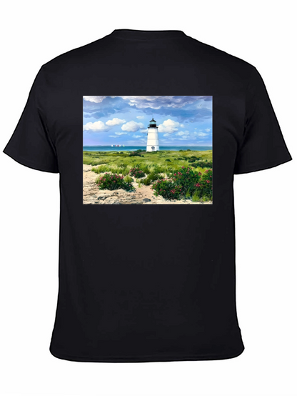 Lighthouse Landscape Graphic Tee - Coastal Style T-Shirt