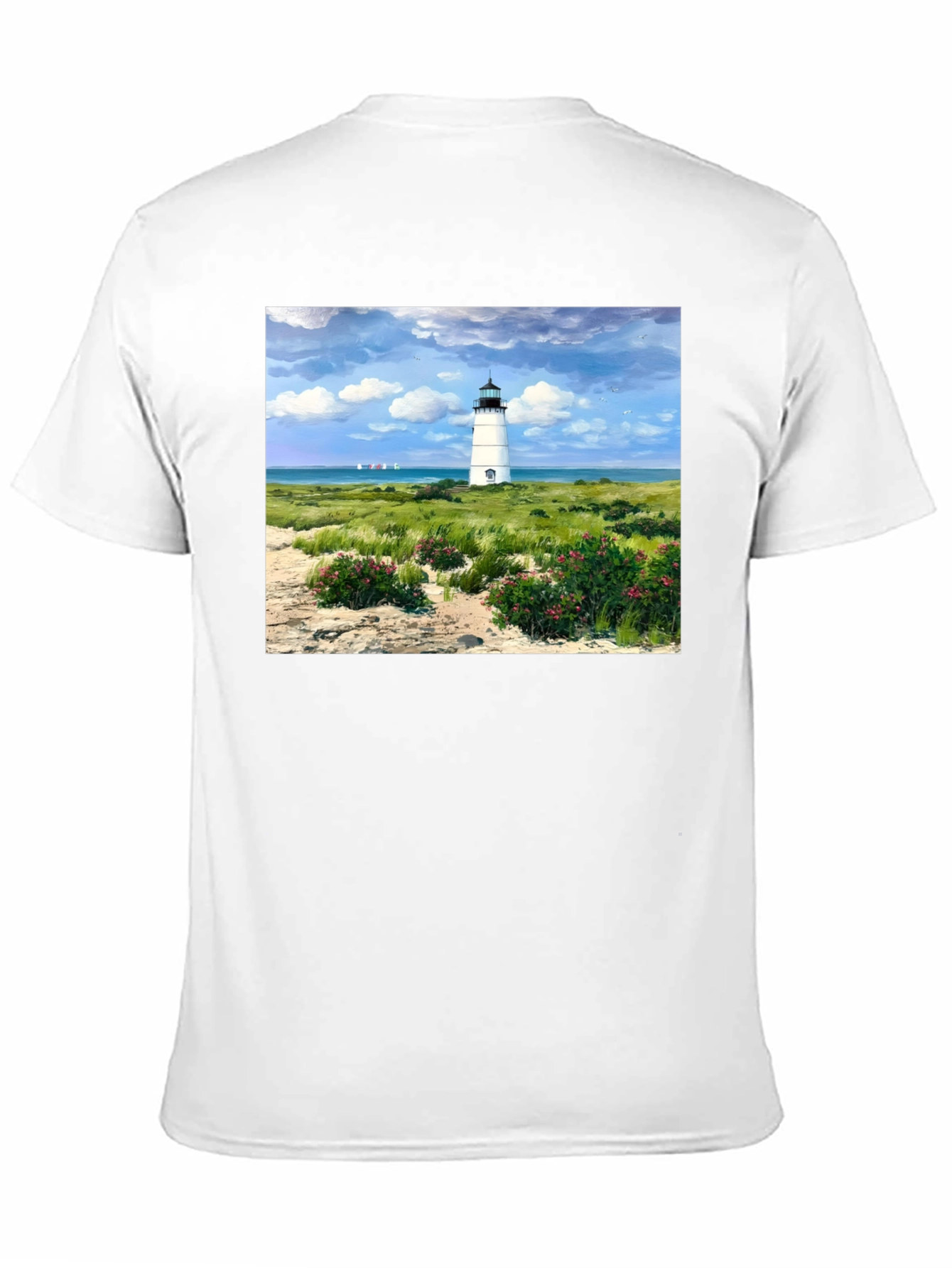 Lighthouse Landscape Graphic Tee - Coastal Style T-Shirt