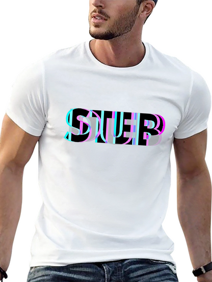 Abstract Glitch Graphic Black T-Shirt