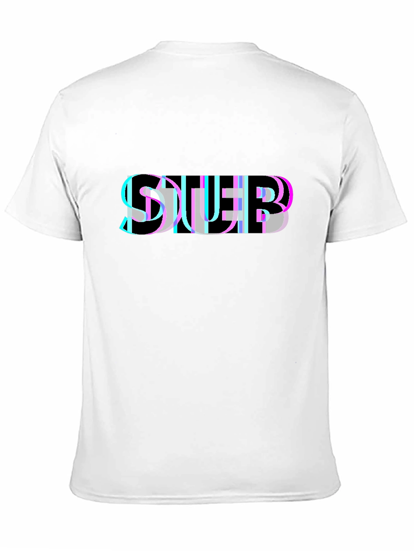 Abstract Glitch Graphic Black T-Shirt