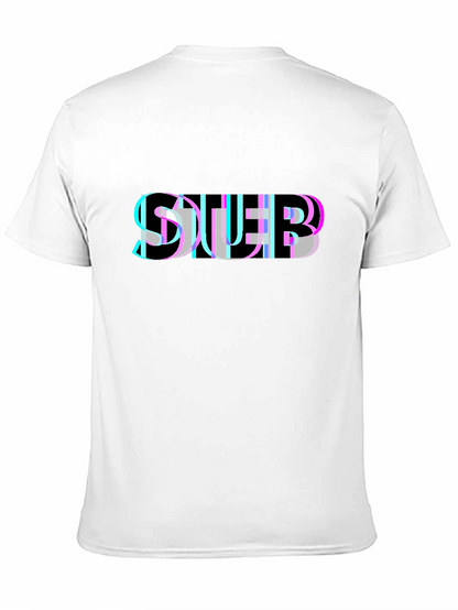 Abstract Glitch Graphic Black T-Shirt