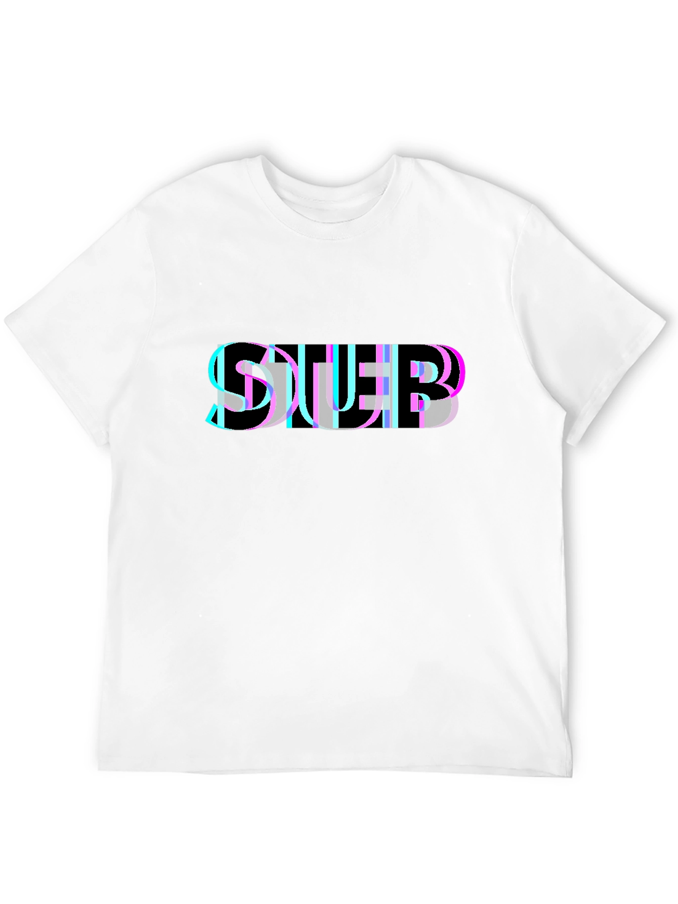 Abstract Glitch Graphic Black T-Shirt