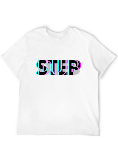 Abstract Glitch Graphic Black T-Shirt