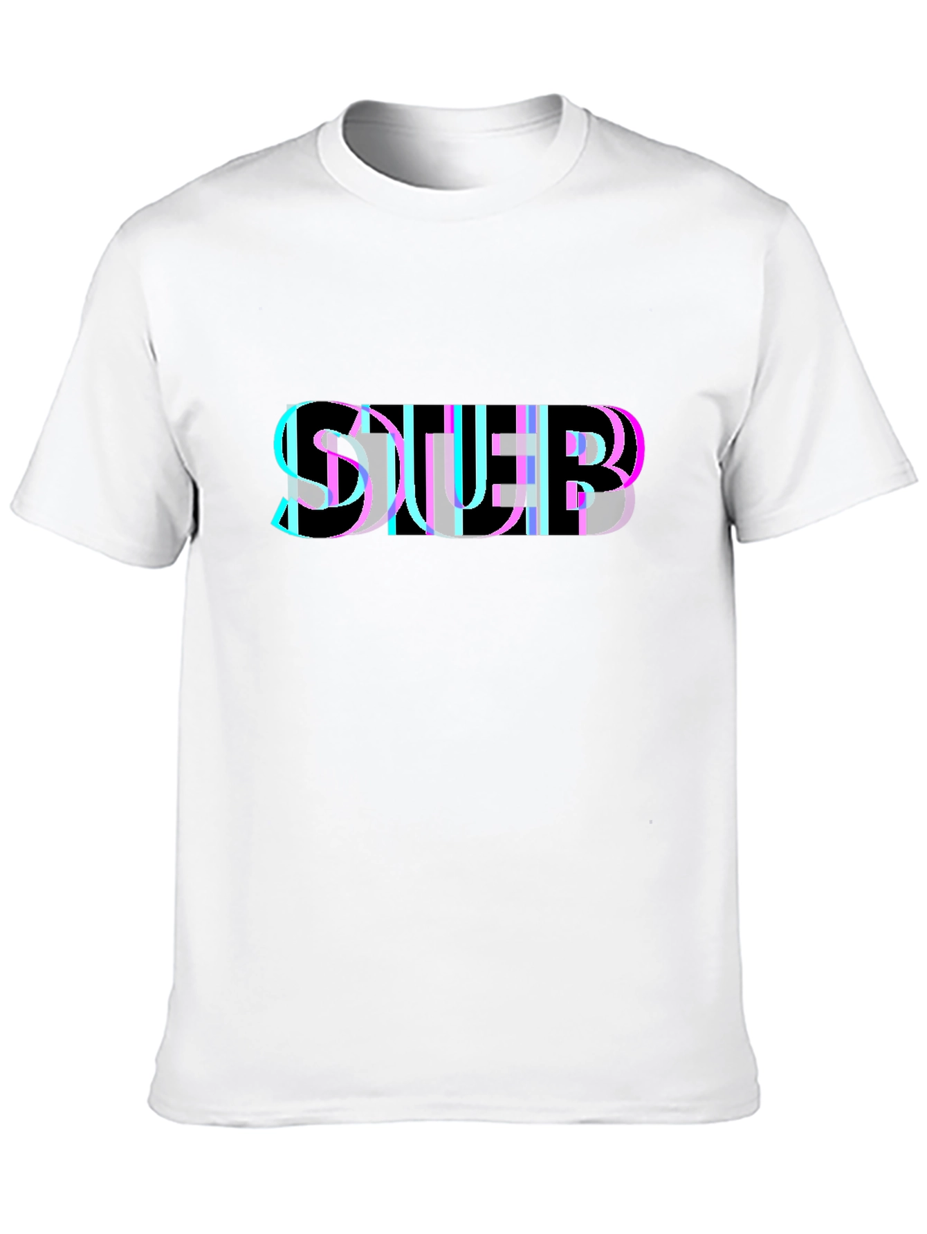 Abstract Glitch Graphic Black T-Shirt
