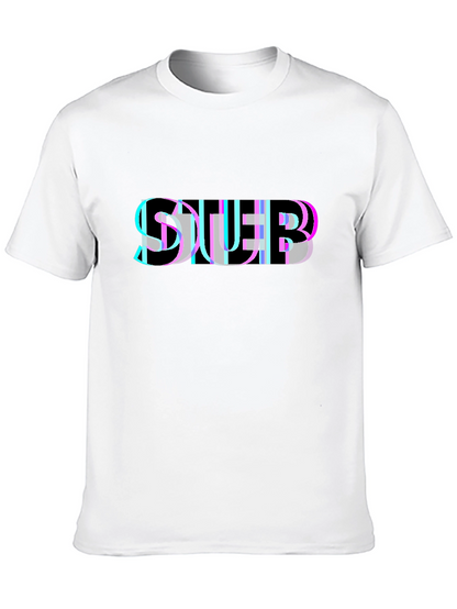 Abstract Glitch Graphic Black T-Shirt