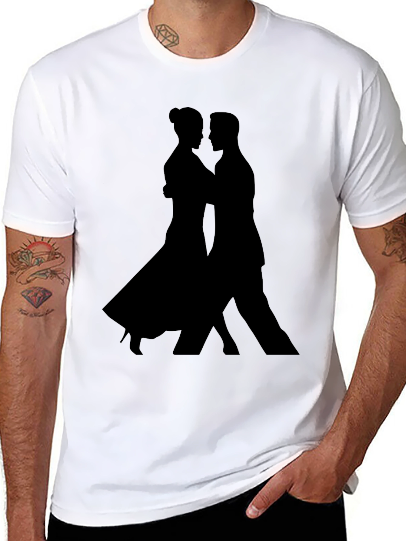 Tango Silhouette Graphic Tee - Sleek Black Shirt
