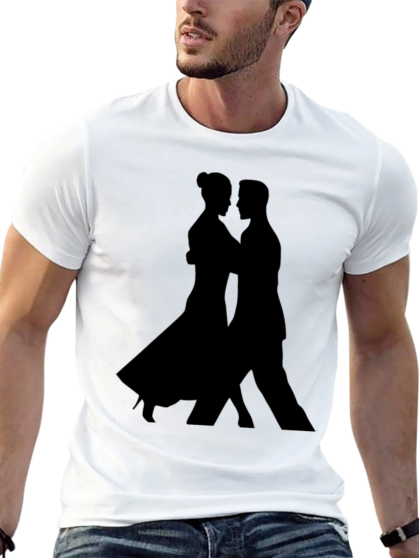 Tango Silhouette Graphic Tee - Sleek Black Shirt