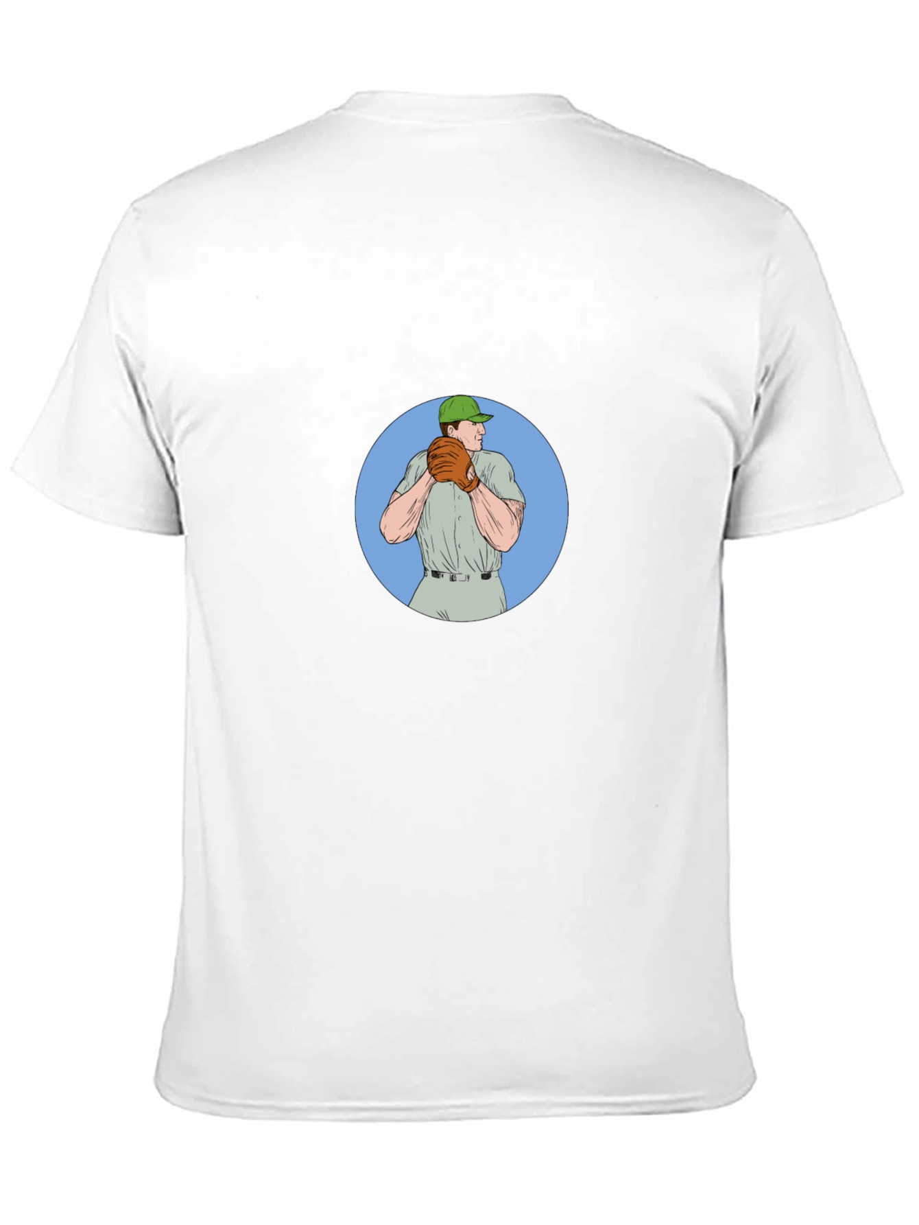 Baseball Pitcher Graphic Tee - Black Cotton T-Shirt