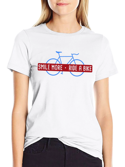 Smile More Ride a Bike Black T-Shirt