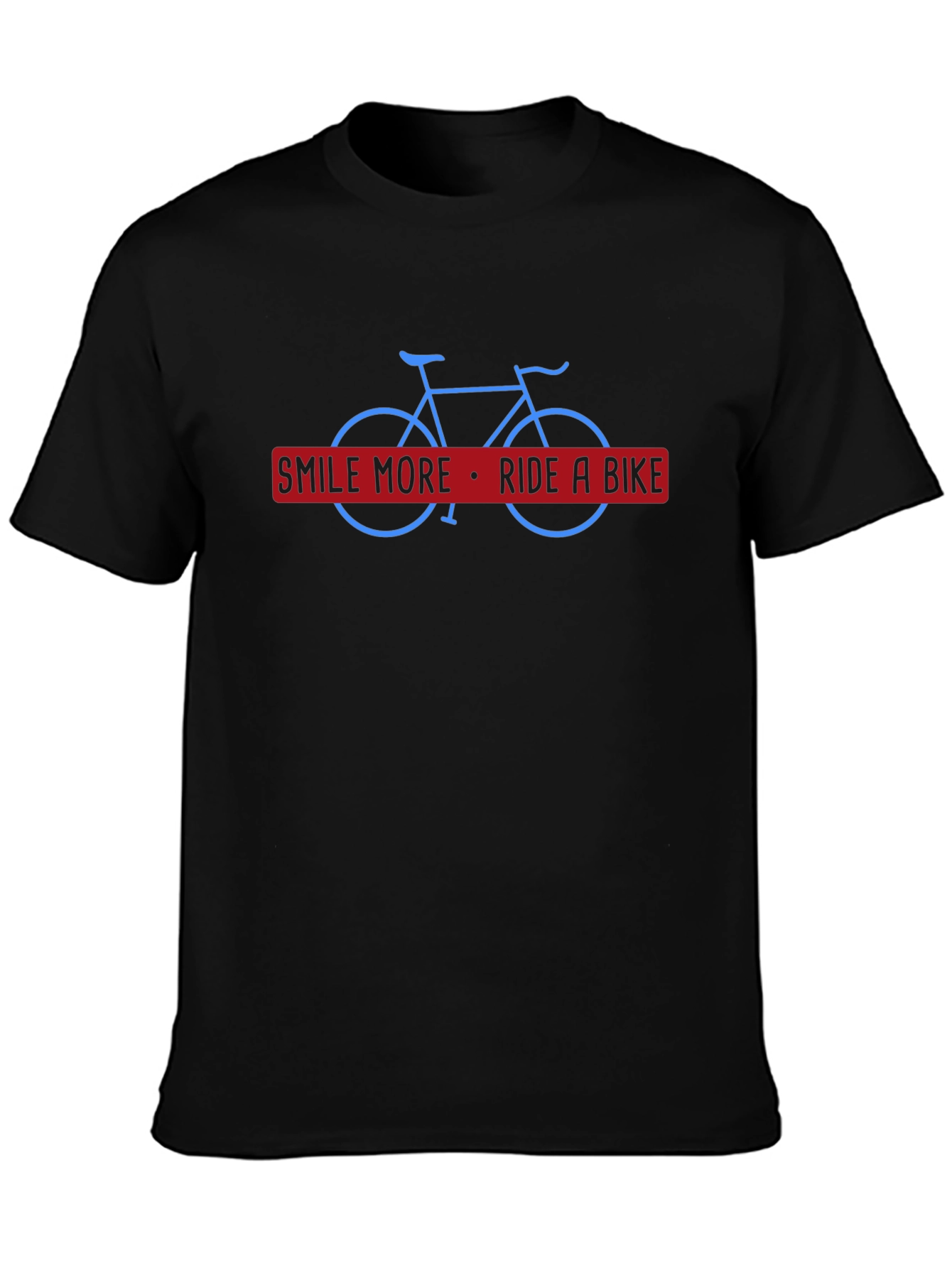 Smile More Ride a Bike Black T-Shirt