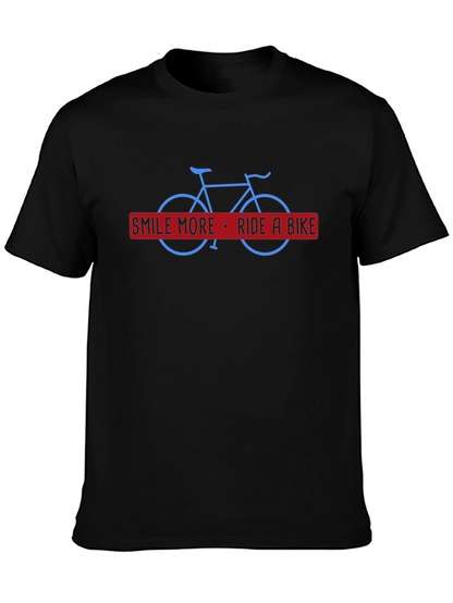 Smile More Ride a Bike Black T-Shirt