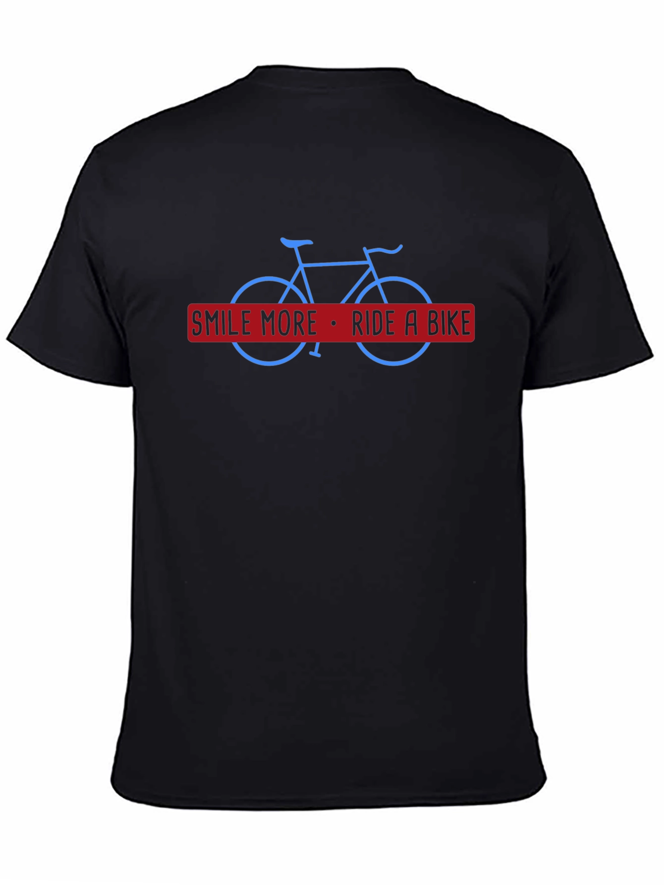 Smile More Ride a Bike Black T-Shirt