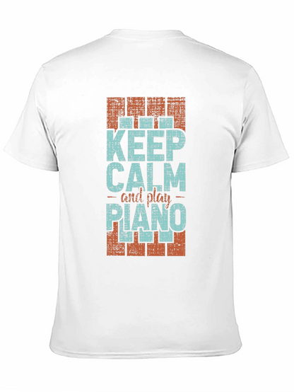 Keep Calm and Play Piano Graphic T-Shirt