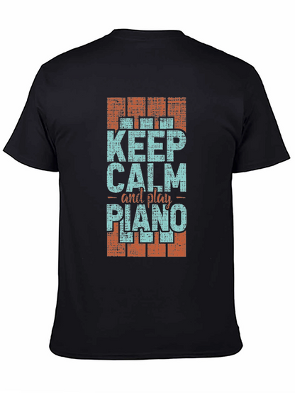 Keep Calm and Play Piano Graphic T-Shirt