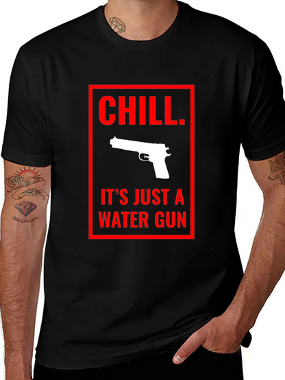 Chill Water Gun Graphic Tee - Black