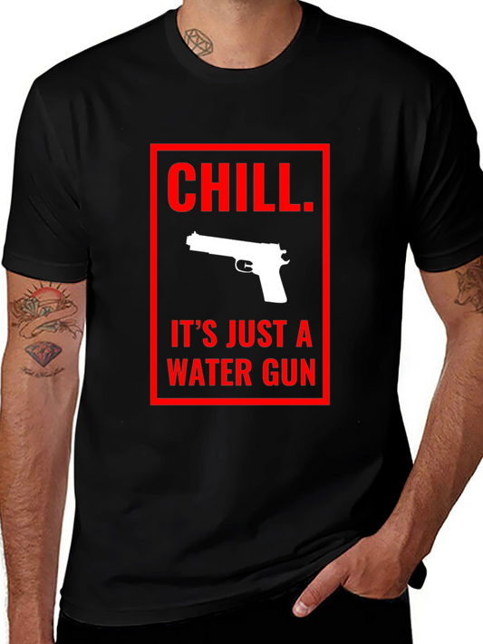 Chill Water Gun Graphic Tee - Black