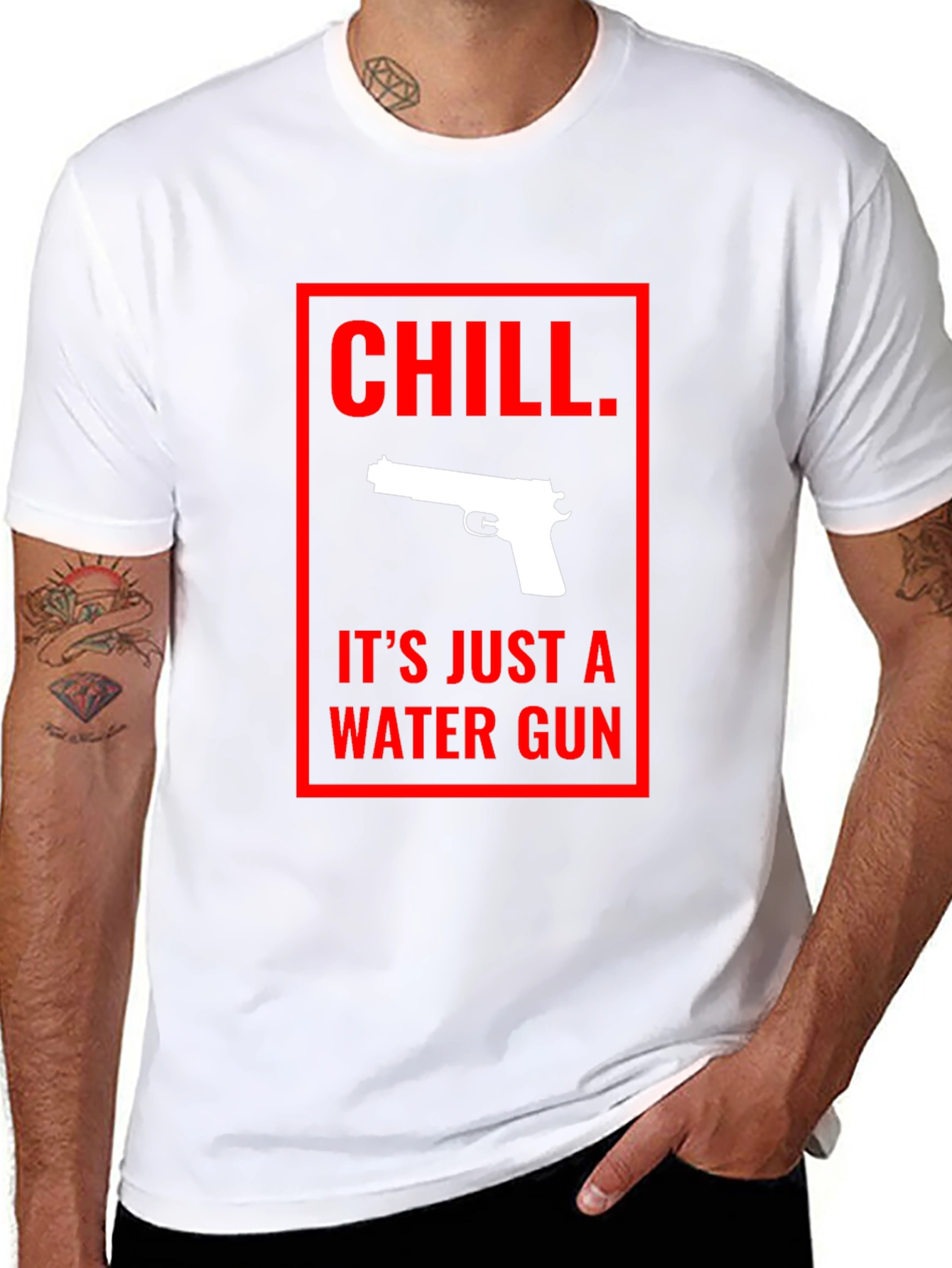 Chill Water Gun Graphic Tee - Black