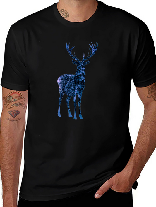 Deer Silhouette Graphic Tee - Mens Black T-Shirt