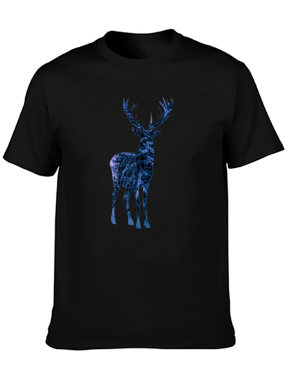 Deer Silhouette Graphic Tee - Mens Black T-Shirt