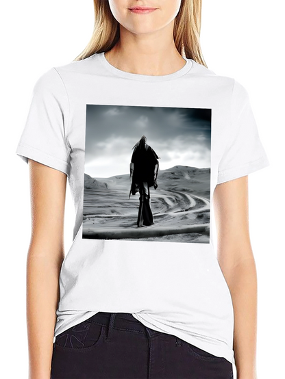 Mystic Wanderer Graphic Tee - Black Cotton Comfort