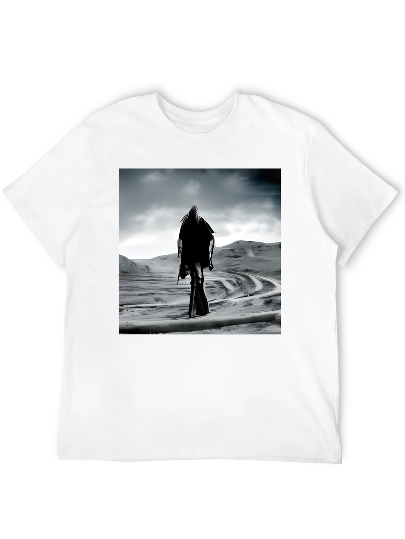 Mystic Wanderer Graphic Tee - Black Cotton Comfort