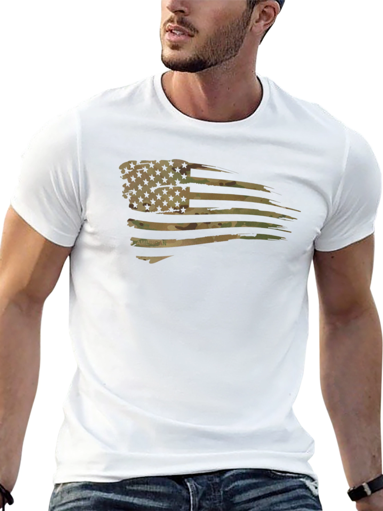American Flag Camo Mens T-Shirt