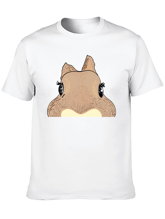 Funny Squirrel Graphic Tee - Black Cotton T-Shirt