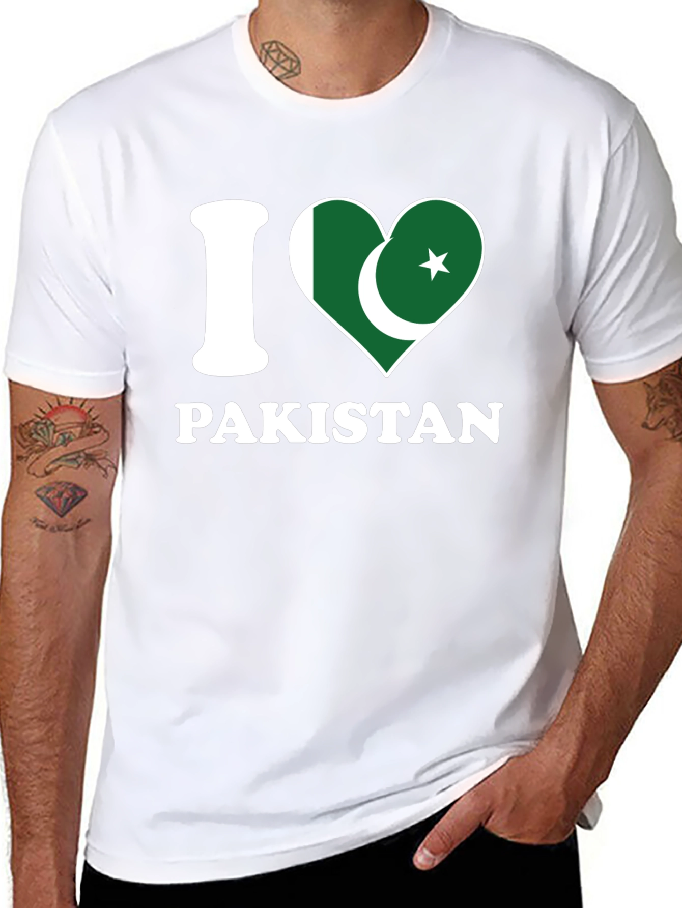 I Love Pakistan T-Shirt - Country Flag Heart Design