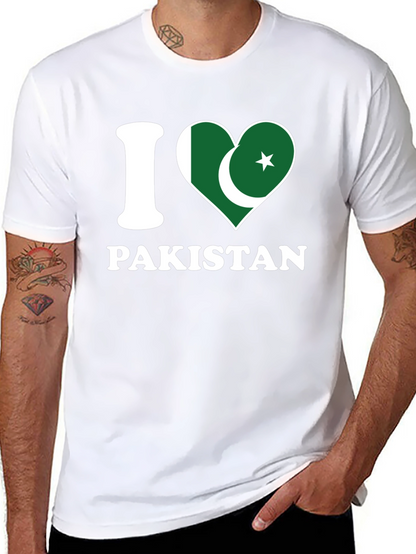 I Love Pakistan T-Shirt - Country Flag Heart Design