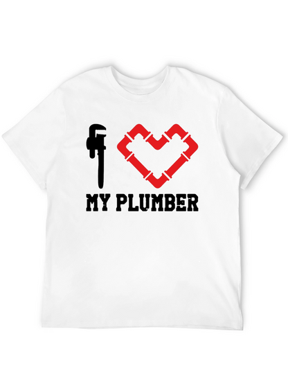I Heart My Plumber Black Graphic Tee