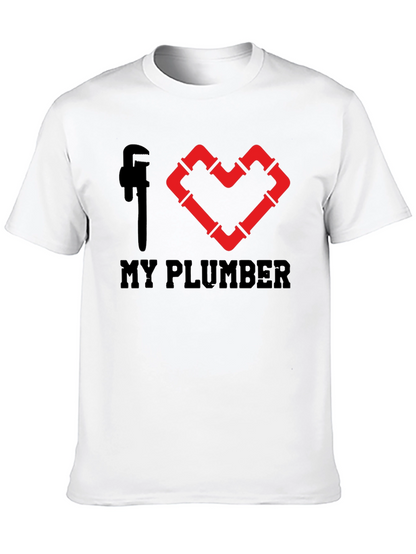 I Heart My Plumber Black Graphic Tee