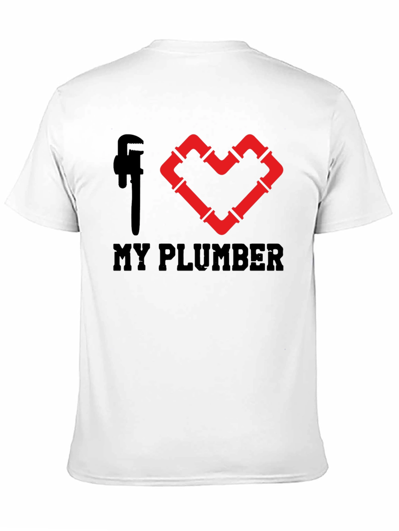 I Heart My Plumber Black Graphic Tee