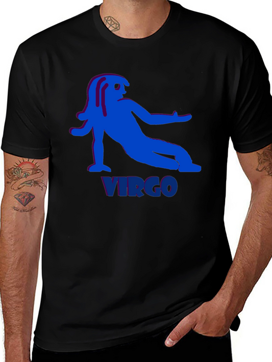 Virgo Zodiac Graphic Tee - Black Cotton T-Shirt