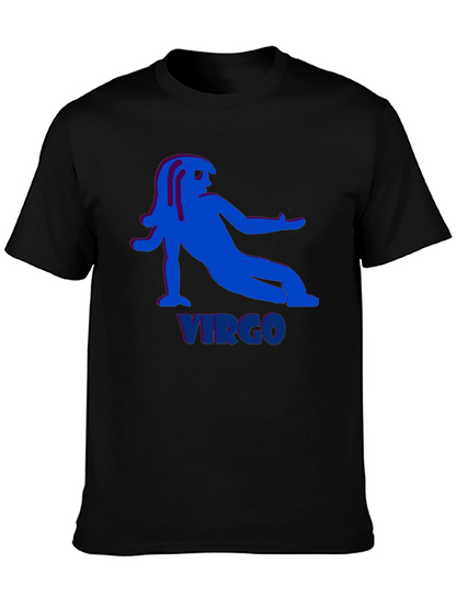 Virgo Zodiac Graphic Tee - Black Cotton T-Shirt