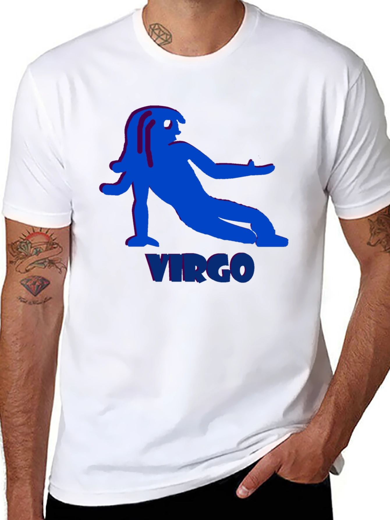 Virgo Zodiac Graphic Tee - Black Cotton T-Shirt