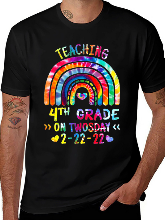 Teaching 4th Grade On Twosday 2-22-22 Tie Dye T-Shirt