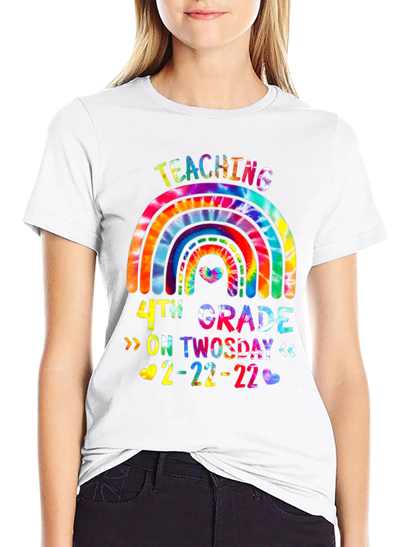 Teaching 4th Grade On Twosday 2-22-22 Tie Dye T-Shirt