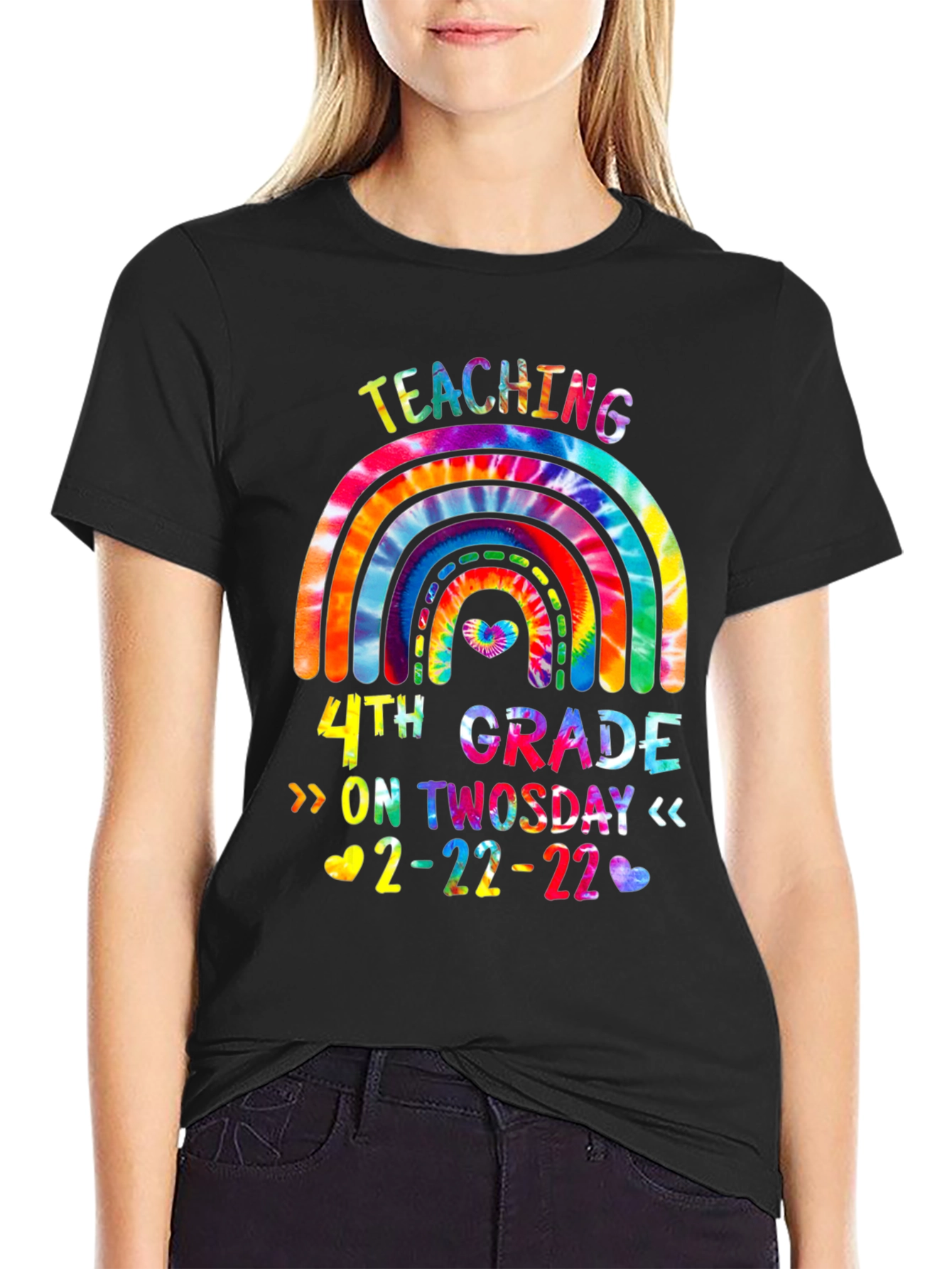Teaching 4th Grade On Twosday 2-22-22 Tie Dye T-Shirt